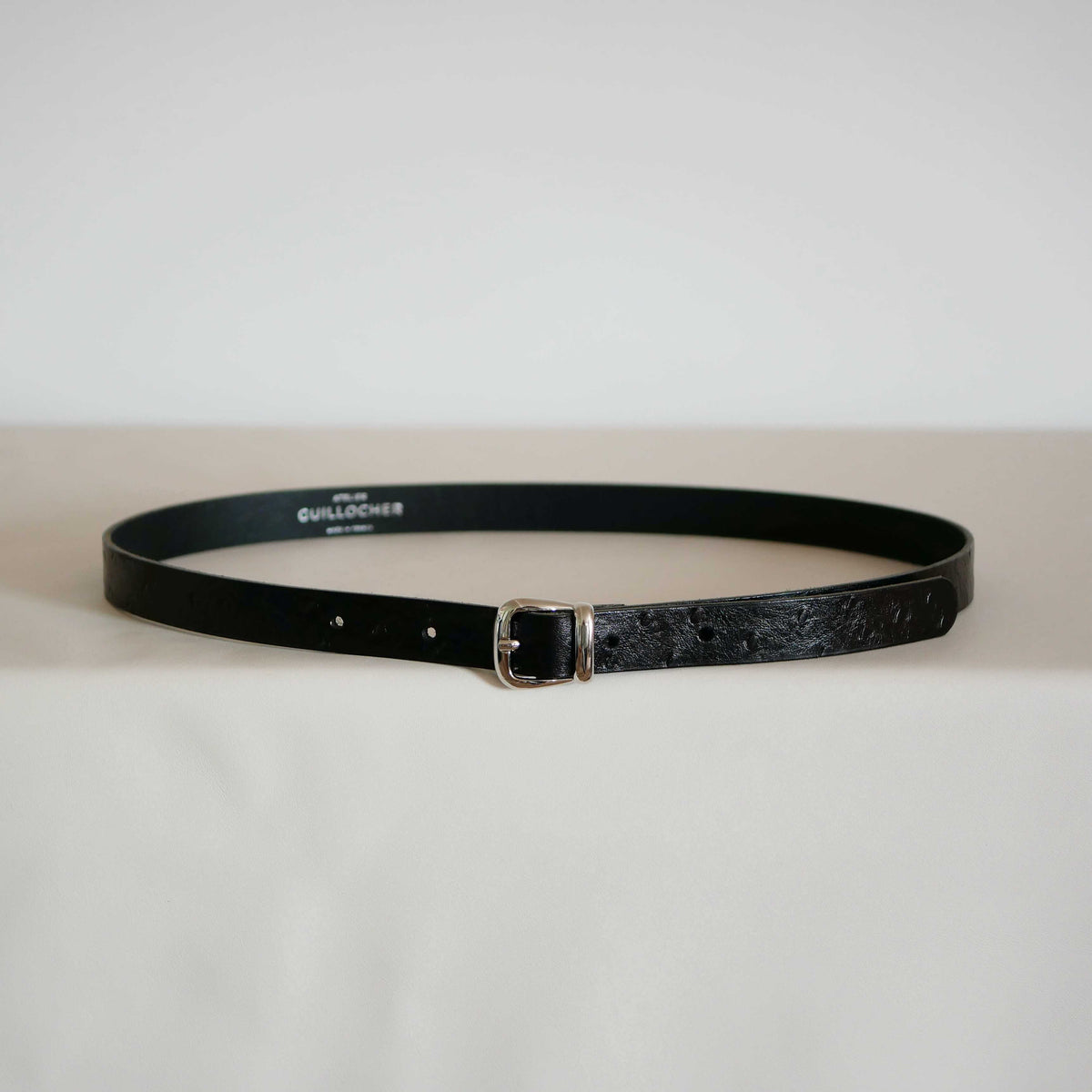 Ceinture fine femme Huguette – Boucle double argentée