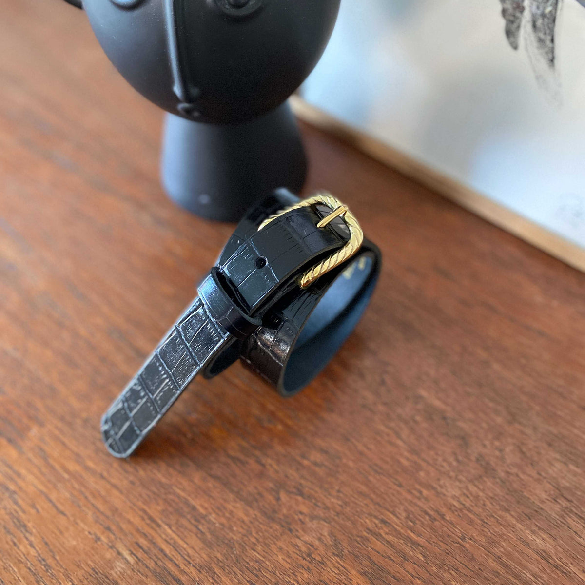 Ceinture femme Germaine moyenne en cuir – Boucle torsadée