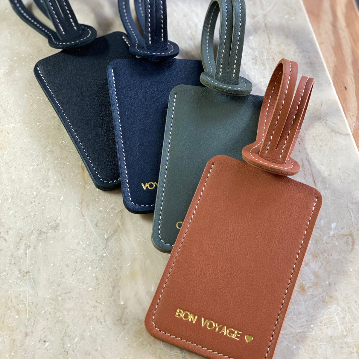 Étiquette à bagage en cuir personnalisable