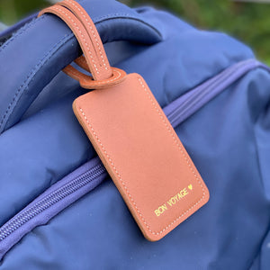 Étiquette De Bagage Extérieure En Cuir Bleu Marine - Away (neuve, Made In USA)