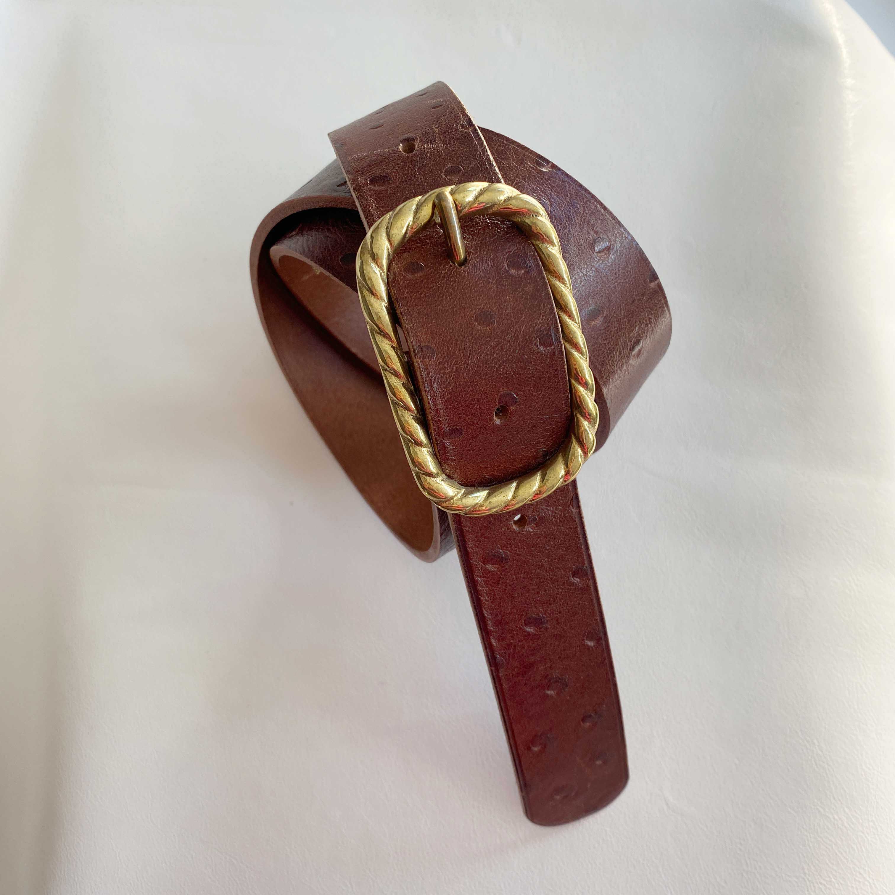 Ceinture cuir marron - Zip - Modèle He' sip Ceinture cuir marron - Zip - Modèle He' sip