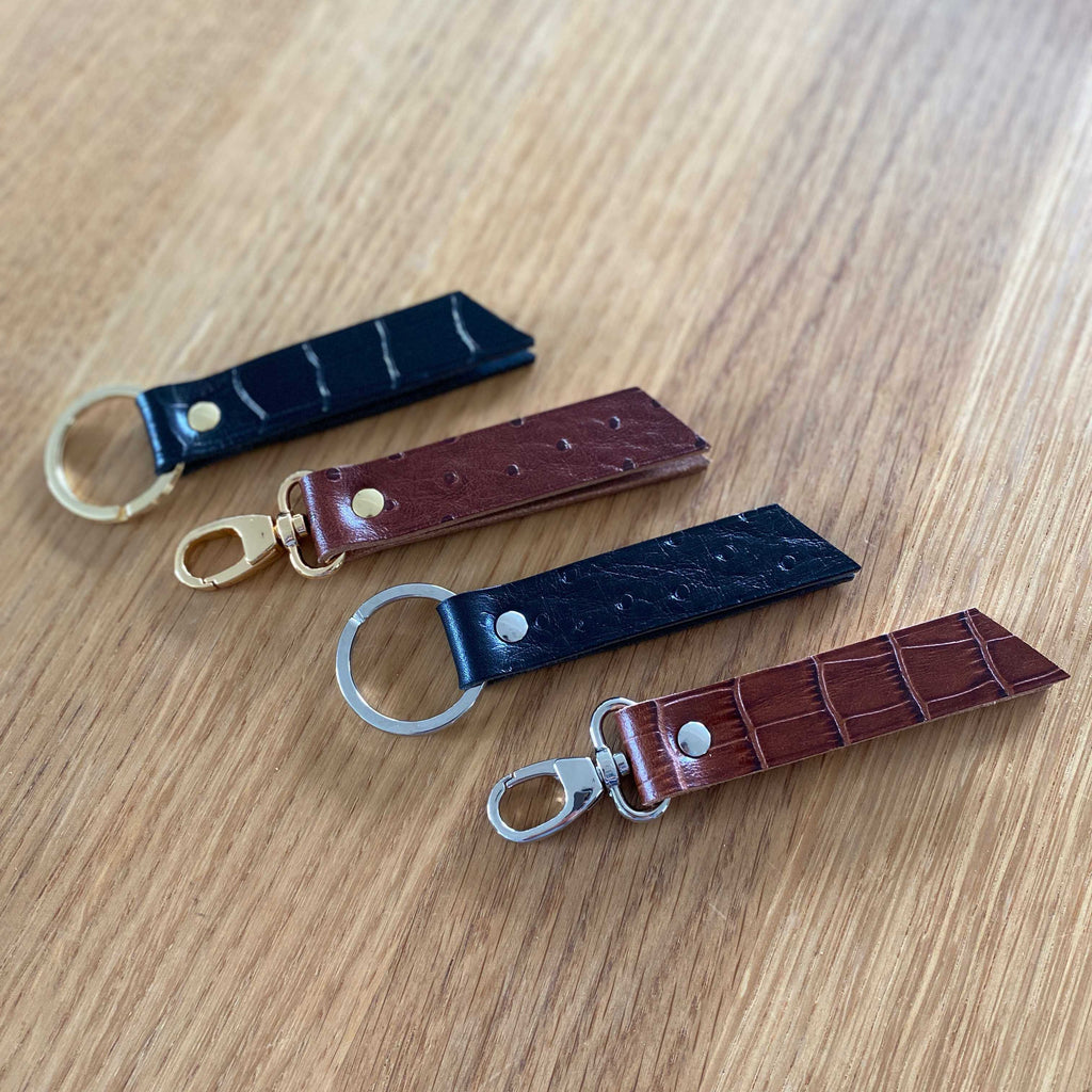 Porte-clés RUBAN en cuir embossé