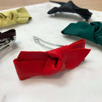 Barrettes noeud en cuir